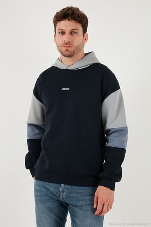 Buratti Pamuklu Relaxed Fit Kapüşonlu İçi Tüylü Yumuşak Şardonlu 2' li Paket Sweat Erkek SWEAT 5905299S2