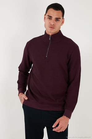 Buratti Pamuklu Regular Fit Yarım Fermuarlı Dik Yaka 2'li Paket Sweat Erkek SWEAT 5905716S2