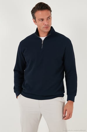 Buratti Pamuklu Regular Fit Yarım Fermuarlı Dik Yaka 2'li Paket Sweat Erkek SWEAT 5905716S2