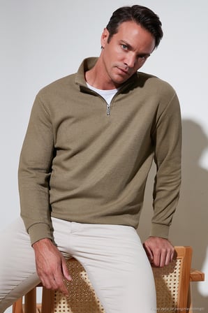 Buratti Pamuklu Regular Fit Yarım Fermuarlı Dik Yaka 2'li Paket Sweat Erkek SWEAT 5905716S2