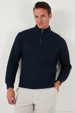 Buratti Pamuklu Regular Fit Yarım Fermuarlı Dik Yaka 2'li Paket Sweat Erkek SWEAT 5905716S2
