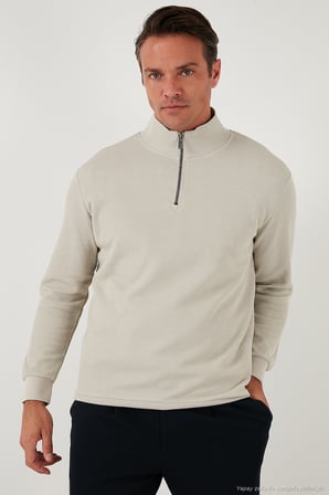 Buratti Pamuklu Regular Fit Yarım Fermuarlı Dik Yaka 2'li Paket Sweat Erkek SWEAT 5905716S2