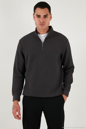 Buratti Pamuklu Regular Fit Yarım Fermuarlı Dik Yaka 2'li Paket Sweat Erkek SWEAT 5905716S2