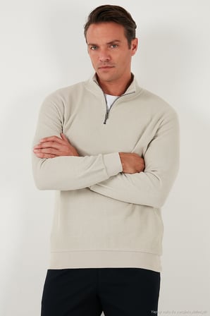 Buratti Pamuklu Regular Fit Yarım Fermuarlı Dik Yaka 2'li Paket Sweat Erkek SWEAT 5905716S2