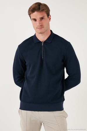 Buratti Pamuklu Regular Fit Yarım Fermuarlı 2'li Paket Polo Yaka Sweat Erkek SWEAT 5905789S2