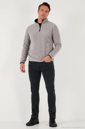 Buratti Slim Fit Yarım Fermuarlı Dik Yaka Soğuk Geçirmez 2'li Paket Polar Erkek POLAR 5906003S2