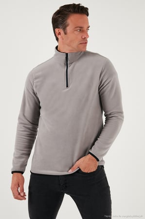 Buratti Slim Fit Yarım Fermuarlı Dik Yaka Soğuk Geçirmez 2'li Paket Polar Erkek POLAR 5906003S2