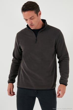 Buratti Slim Fit Yarım Fermuarlı Dik Yaka Soğuk Geçirmez 2'li Paket Polar Erkek POLAR 5906003S2