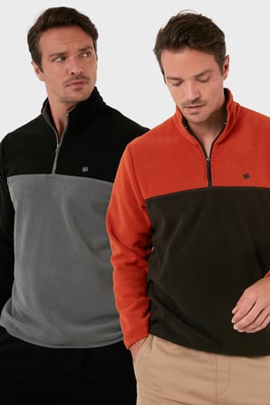 Buratti Regular Fit Anti-Pilling Tüylenme Yapmayan Dik Yaka Şardonlu 2'li Paket Polar Erkek POLAR 5906016S2