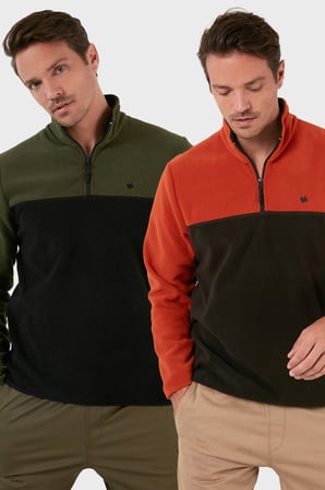 Buratti Regular Fit Anti-Pilling Tüylenme Yapmayan Dik Yaka Şardonlu 2'li Paket Polar Erkek POLAR 5906016S2