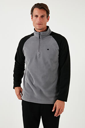 Buratti Slim Fit Yarım Fermuarlı Soğuk Geçirmez Şardonlu 2'li Paket Polar Erkek POLAR 5906055S2