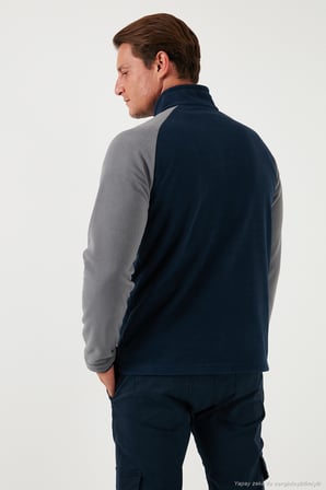 Buratti Slim Fit Yarım Fermuarlı Soğuk Geçirmez Şardonlu 2'li Paket Polar Erkek POLAR 5906055S2