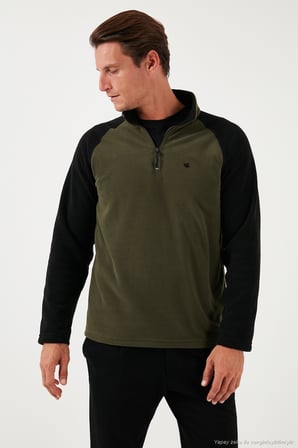 Buratti Slim Fit Yarım Fermuarlı Soğuk Geçirmez Şardonlu 2'li Paket Polar Erkek POLAR 5906055S2