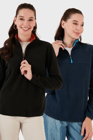 Lela Slim Fit Yumuşak Dokulu Anti-Pilling Tüylenme Yapmayan 2'li Paket Polar Bayan POLAR 5907000S2