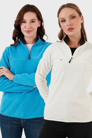 Lela Slim Fit Yumuşak Dokulu Anti-Pilling Tüylenme Yapmayan 2'li Paket Polar Bayan POLAR 5907000S2