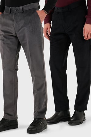 Buratti Normal Bel Regular Fit Düz Paça 2'li Paket Kadife Pantolon Erkek KADİFE PANTOLON 645MERLINS2