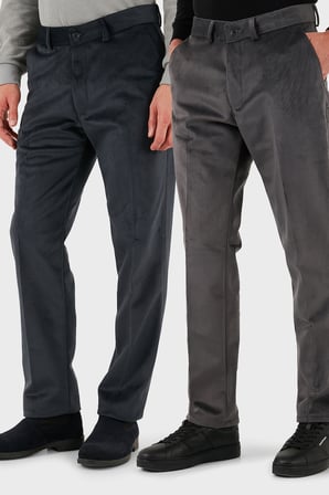Buratti Normal Bel Regular Fit Düz Paça 2'li Paket Kadife Pantolon Erkek KADİFE PANTOLON 645MERLINS2