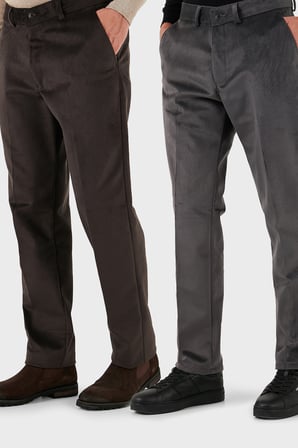 Buratti Normal Bel Regular Fit Düz Paça 2'li Paket Kadife Pantolon Erkek KADİFE PANTOLON 645MERLINS2