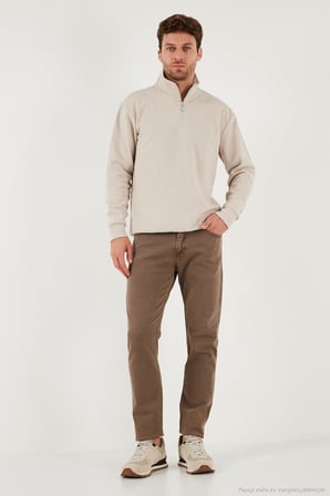 Buratti Pamuklu Regular Fit Yarım Fermuarlı Dik Yaka 2'li Paket Kazak Erkek KAZAK 456112S2