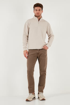Buratti Pamuklu Regular Fit Yarım Fermuarlı Dik Yaka 2'li Paket Kazak Erkek KAZAK 456112S2