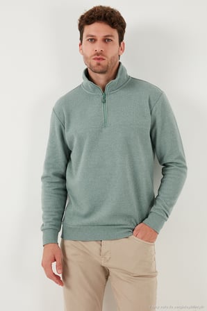 Buratti Pamuklu Regular Fit Yarım Fermuarlı Dik Yaka 2'li Paket Kazak Erkek KAZAK 456112S2