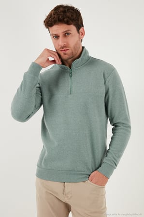 Buratti Pamuklu Regular Fit Yarım Fermuarlı Dik Yaka 2'li Paket Kazak Erkek KAZAK 456112S2