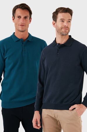 Buratti Pamuk Karışımlı Regular Fit 2'li Paket Polo Yaka Kazak Erkek POLO YAKA KAZAK 456223S2