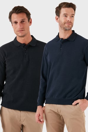 Buratti Pamuk Karışımlı Regular Fit 2'li Paket Polo Yaka Kazak Erkek POLO YAKA KAZAK 456223S2