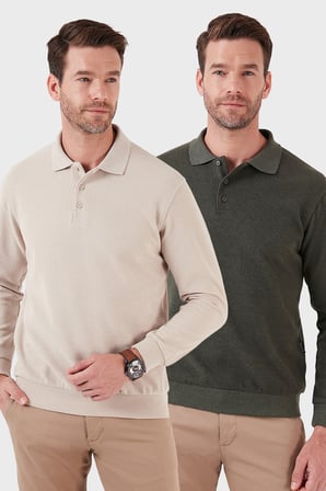 Buratti Pamuk Karışımlı Regular Fit 2'li Paket Polo Yaka Kazak Erkek POLO YAKA KAZAK 456223S2