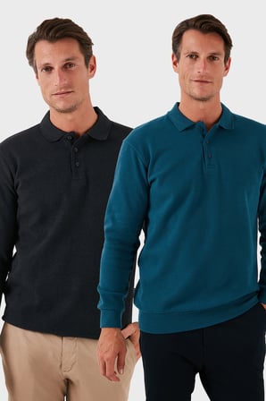 Buratti Pamuk Karışımlı Regular Fit 2'li Paket Polo Yaka Kazak Erkek POLO YAKA KAZAK 456223S2