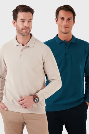 Buratti Pamuk Karışımlı Regular Fit 2'li Paket Polo Yaka Kazak Erkek POLO YAKA KAZAK 456223S2