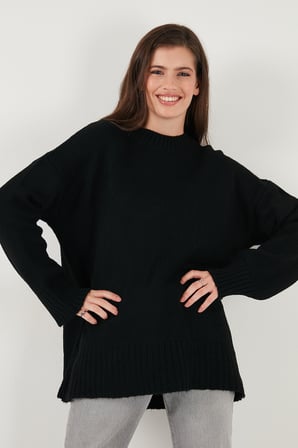 Lela Regular Fit Bisiklet Yaka Basic 2'li Paket Triko Kazak Bayan KAZAK 4616213S2