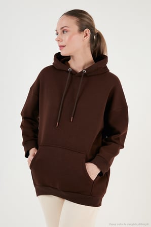 Lela Regular Fit Pamuklu Kapüşonlu Yaka Şardonlu Kışlık 2'li Paket Sweat Bayan SWEAT 5863854S2