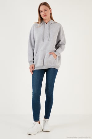 Lela Regular Fit Pamuklu Kapüşonlu Yaka Şardonlu Kışlık 2'li Paket Sweat Bayan SWEAT 5863854S2