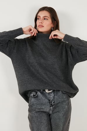 Lela Oversize Fit Balıkçı Yaka Yumuşak Dokulu 2'li Paket Triko Kazak Bayan KAZAK 680KZ00469S2