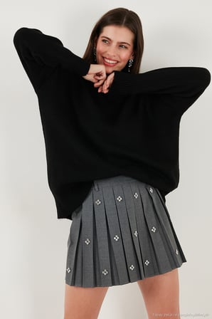 Lela Oversize Fit Balıkçı Yaka Yumuşak Dokulu 2'li Paket Triko Kazak Bayan KAZAK 680KZ00469S2