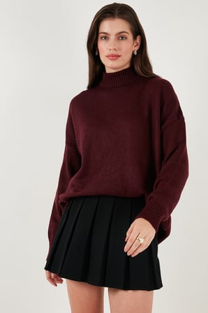 Lela Oversize Fit Balıkçı Yaka Yumuşak Dokulu 2'li Paket Triko Kazak Bayan KAZAK 680KZ00469S2