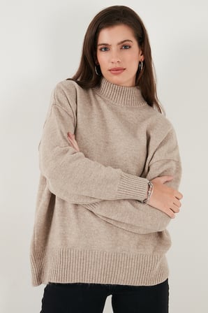 Lela Oversize Fit Balıkçı Yaka Yumuşak Dokulu 2'li Paket Triko Kazak Bayan KAZAK 680KZ00469S2