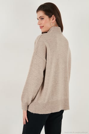 Lela Oversize Fit Balıkçı Yaka Yumuşak Dokulu 2'li Paket Triko Kazak Bayan KAZAK 680KZ00469S2
