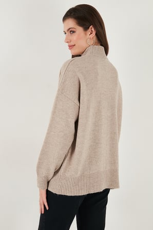 Lela Oversize Fit Balıkçı Yaka Yumuşak Dokulu 2'li Paket Triko Kazak Bayan KAZAK 680KZ00469S2