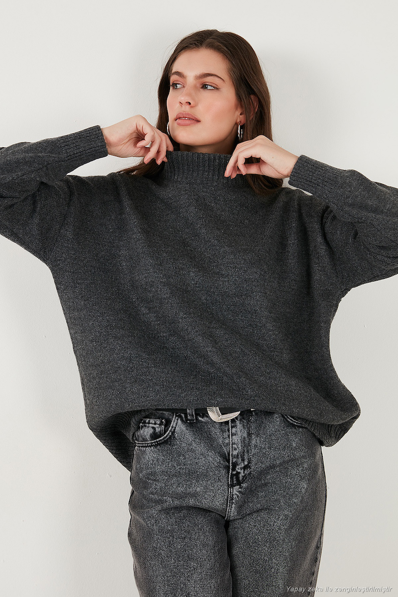 Lela Oversize Fit Balıkçı Yaka Yumuşak Dokulu 2'li Paket Triko Kazak Bayan KAZAK 680KZ00469S2