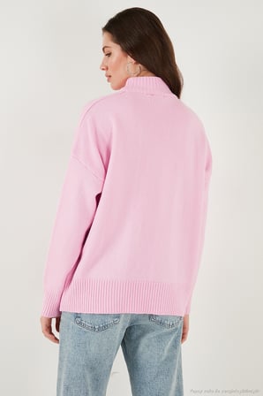 Lela Oversize Fit Balıkçı Yaka Yumuşak Dokulu 2'li Paket Triko Kazak Bayan KAZAK 680KZ00469S2