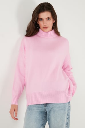 Lela Oversize Fit Balıkçı Yaka Yumuşak Dokulu 2'li Paket Triko Kazak Bayan KAZAK 680KZ00469S2