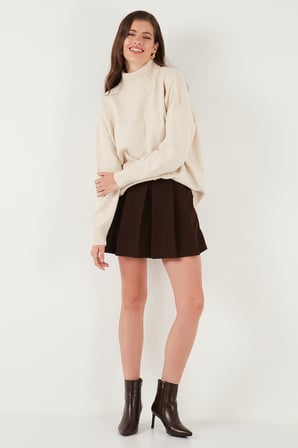 Lela Oversize Fit Balıkçı Yaka Yumuşak Dokulu 2'li Paket Triko Kazak Bayan KAZAK 680KZ00469S2