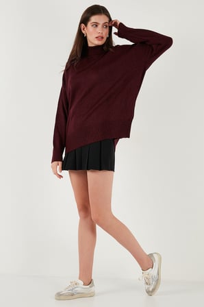 Lela Oversize Fit Balıkçı Yaka Yumuşak Dokulu 2'li Paket Triko Kazak Bayan KAZAK 680KZ00469S2