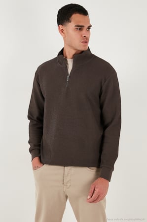 Buratti Pamuklu Regular Fit Yarım Fermuarlı Dik Yaka 2'li Paket Sweat Erkek SWEAT 5905716S2