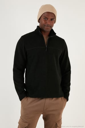 Buratti Slim Fit Yarım Fermuarlı Yumuşak Dokulu Şardonlu Soğuk Geçirmez 2'li Paket Polar Erkek POLAR 59060011S2