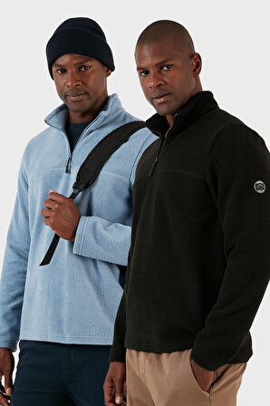 Buratti Slim Fit Yarım Fermuarlı Yumuşak Dokulu Şardonlu 2'li Paket Polar Erkek POLAR 59060011S2