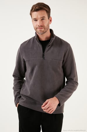 Buratti Slim Fit Yarım Fermuarlı Yumuşak Dokulu Şardonlu Soğuk Geçirmez 2'li Paket Polar Erkek POLAR 59060011S2