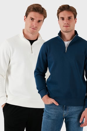 Buratti Pamuklu Regular Fit Dik Yaka 2'li Paket Sweat Erkek SWEAT 59052592S2